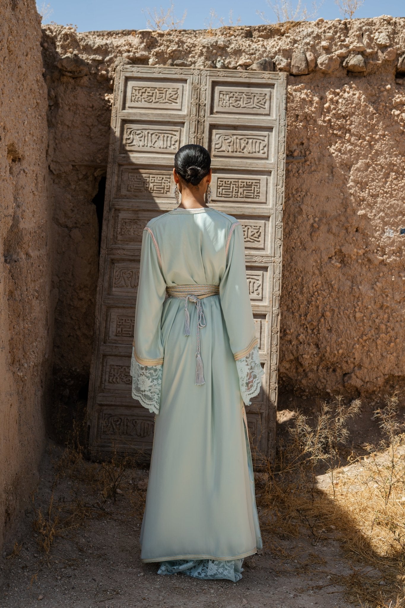 Noor | Takchita mariée bleu - Caftans modernes - MAYANE COUTURE