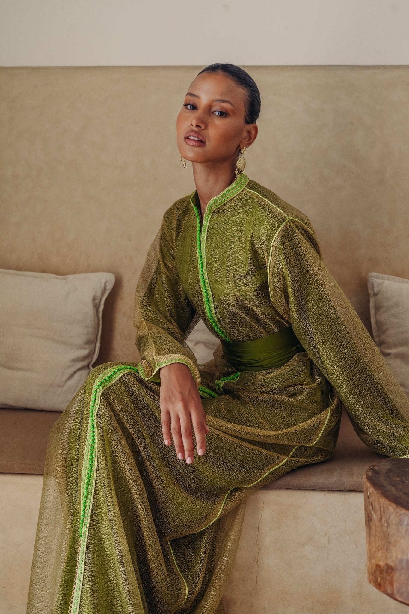 Khadra | Pièce unique - Boutique de caftans marocains modernes - MAYANE COUTURE