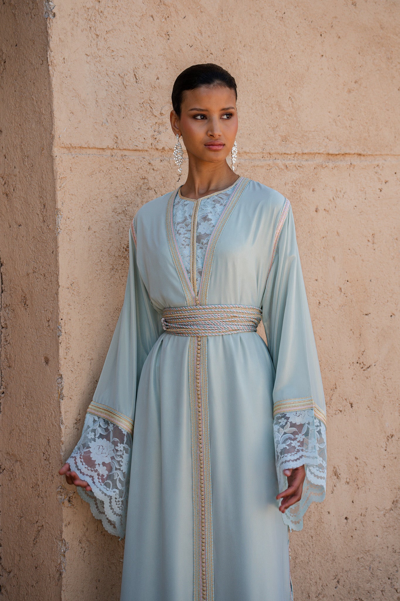 Noor | Takchita mariée bleu - Caftans modernes - MAYANE COUTURE