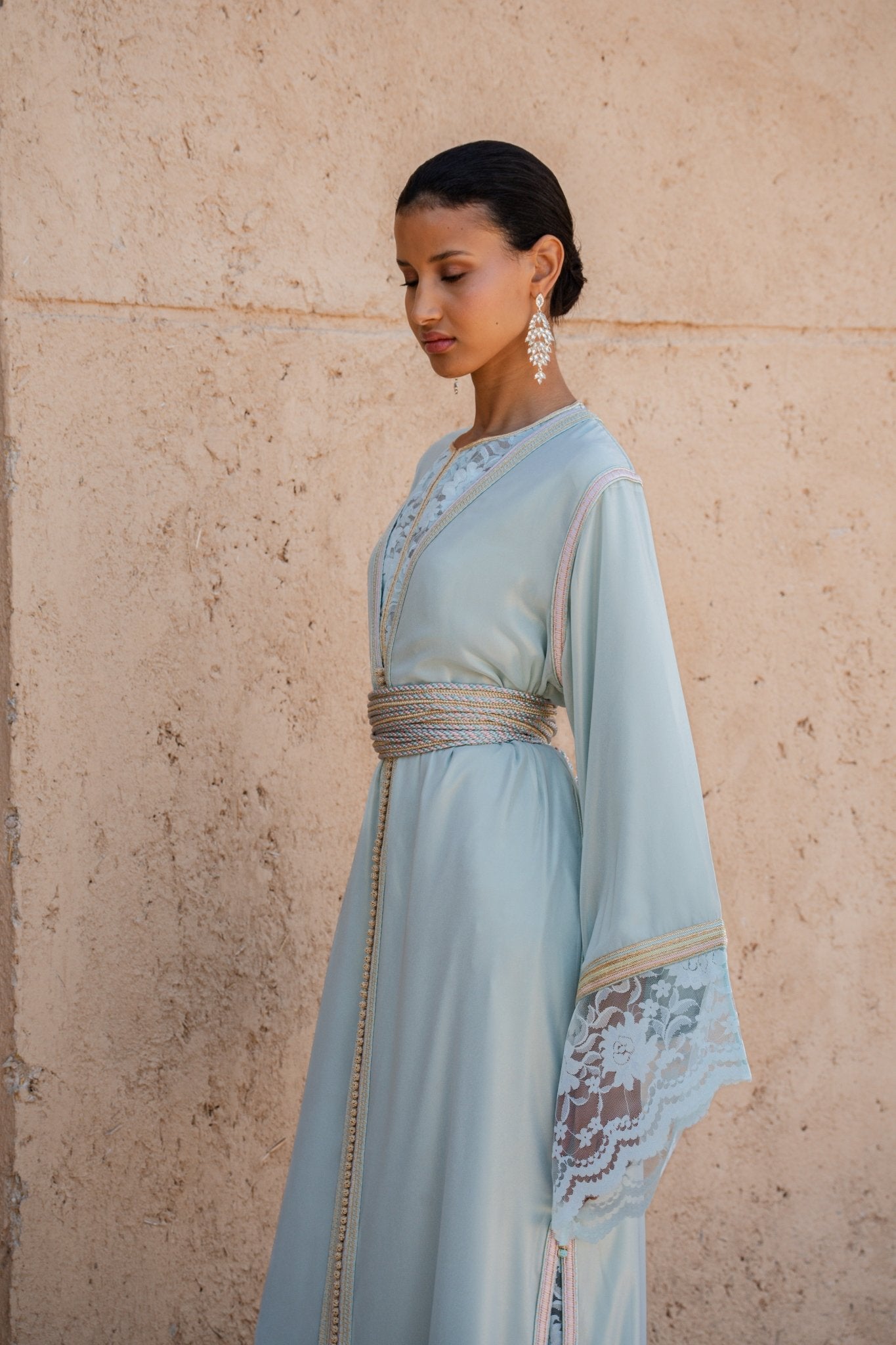 Noor | Takchita mariée bleu - Caftans modernes - MAYANE COUTURE