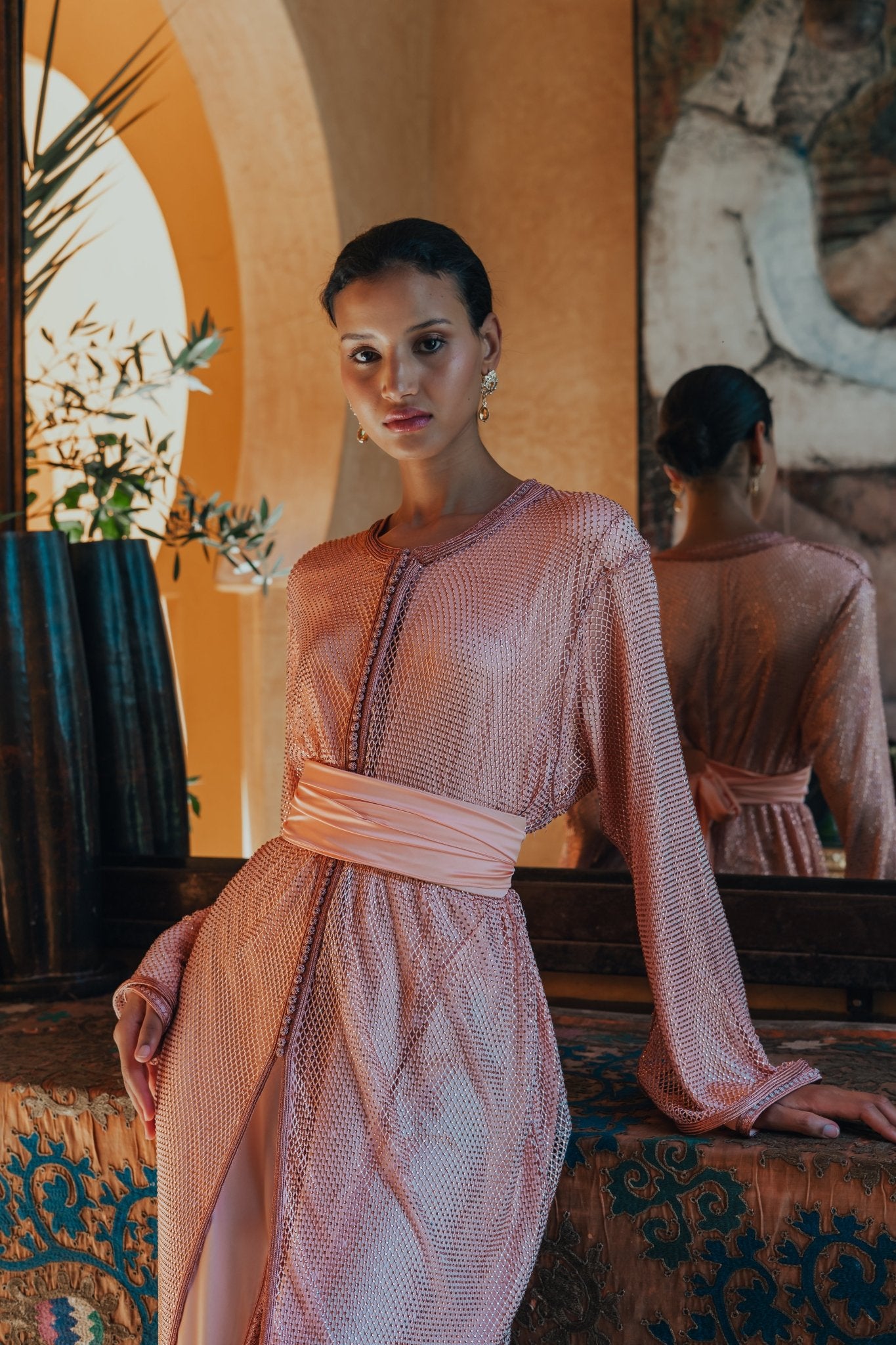 Rawan | Takchita rose - Caftans modernes - MAYANE COUTURE