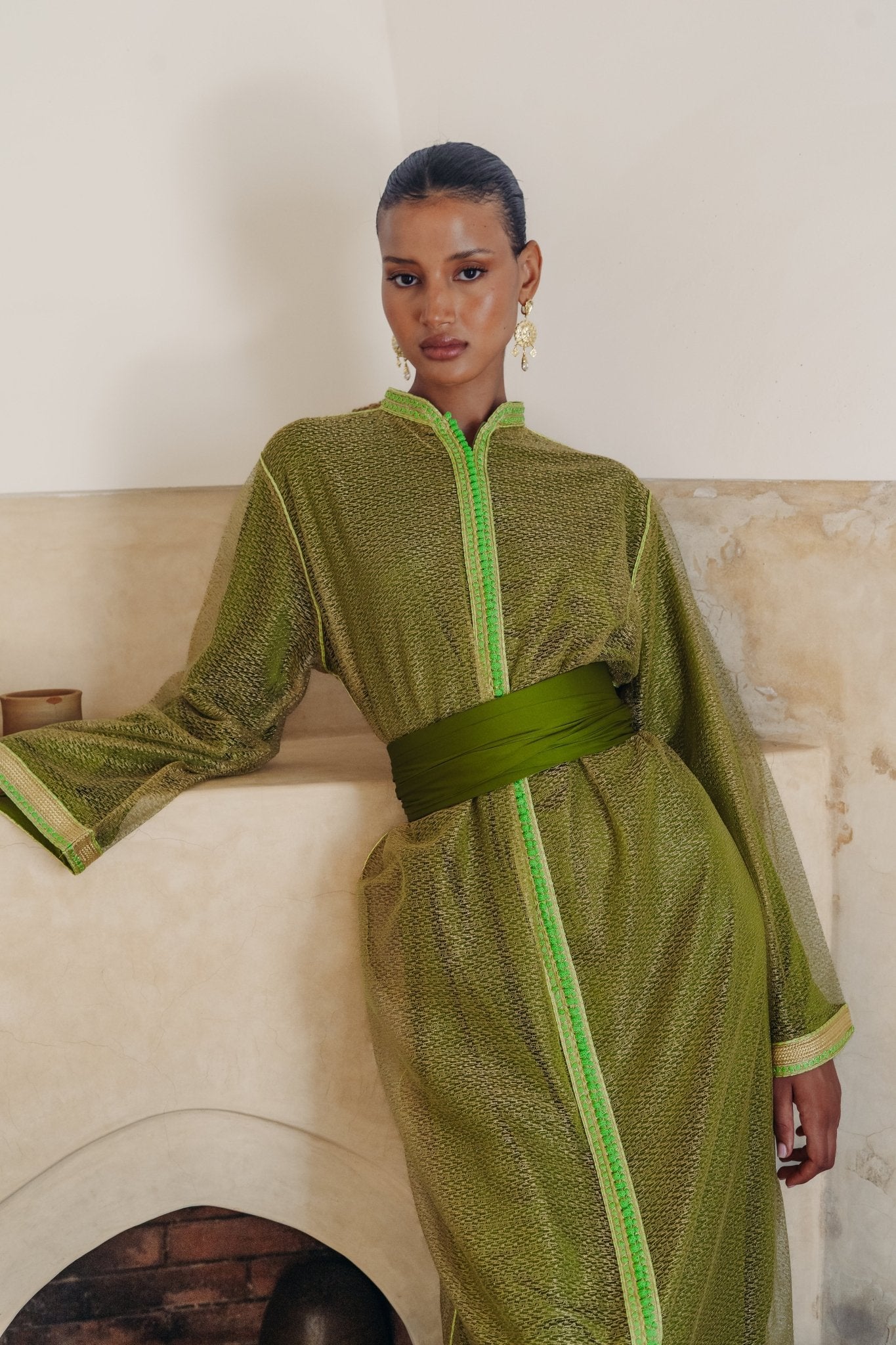 Khadra | Pièce unique - Boutique de caftans marocains modernes - MAYANE COUTURE