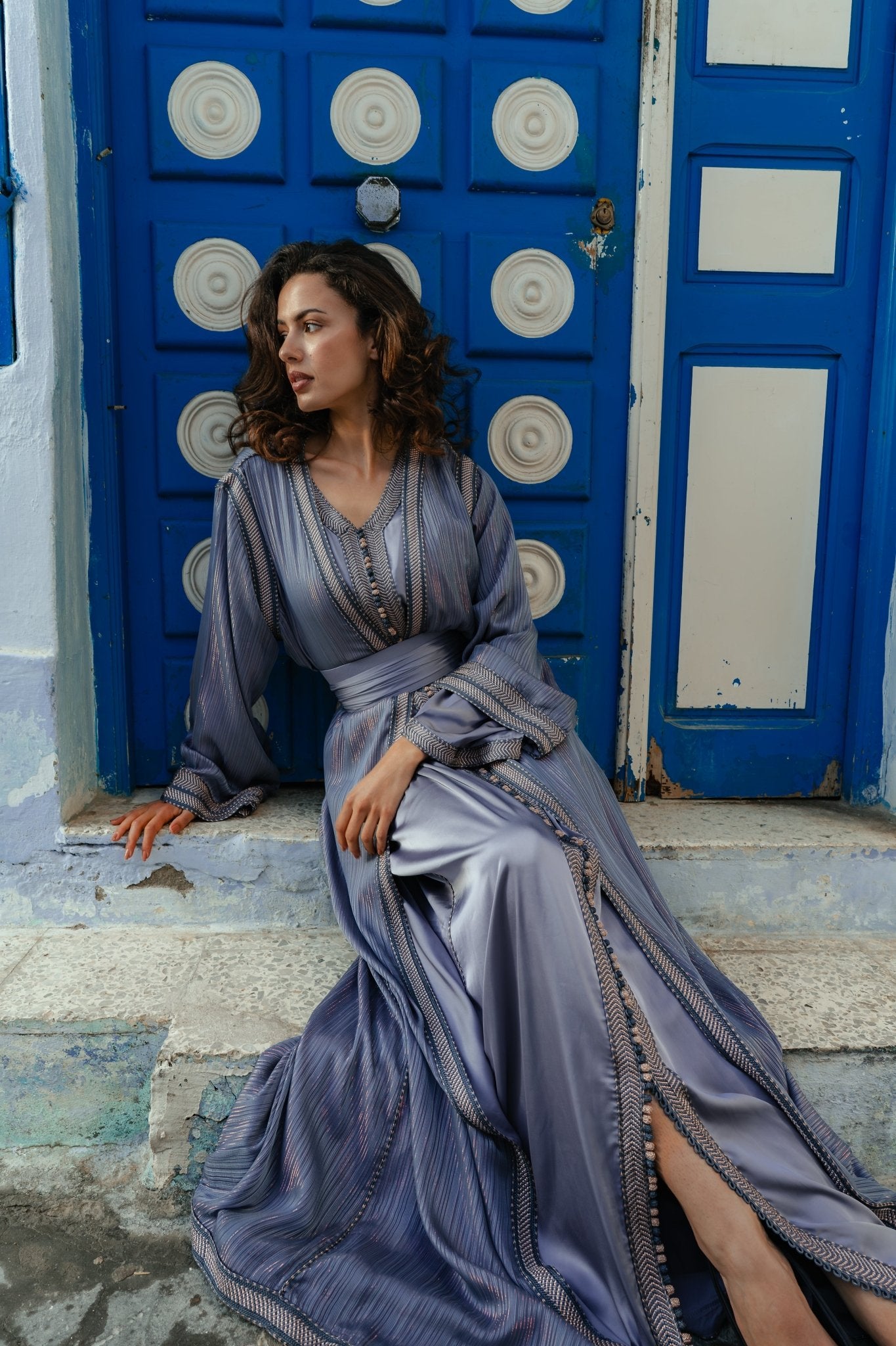 Ahlem | Takchita bleu - Caftans modernes - MAYANE COUTURE