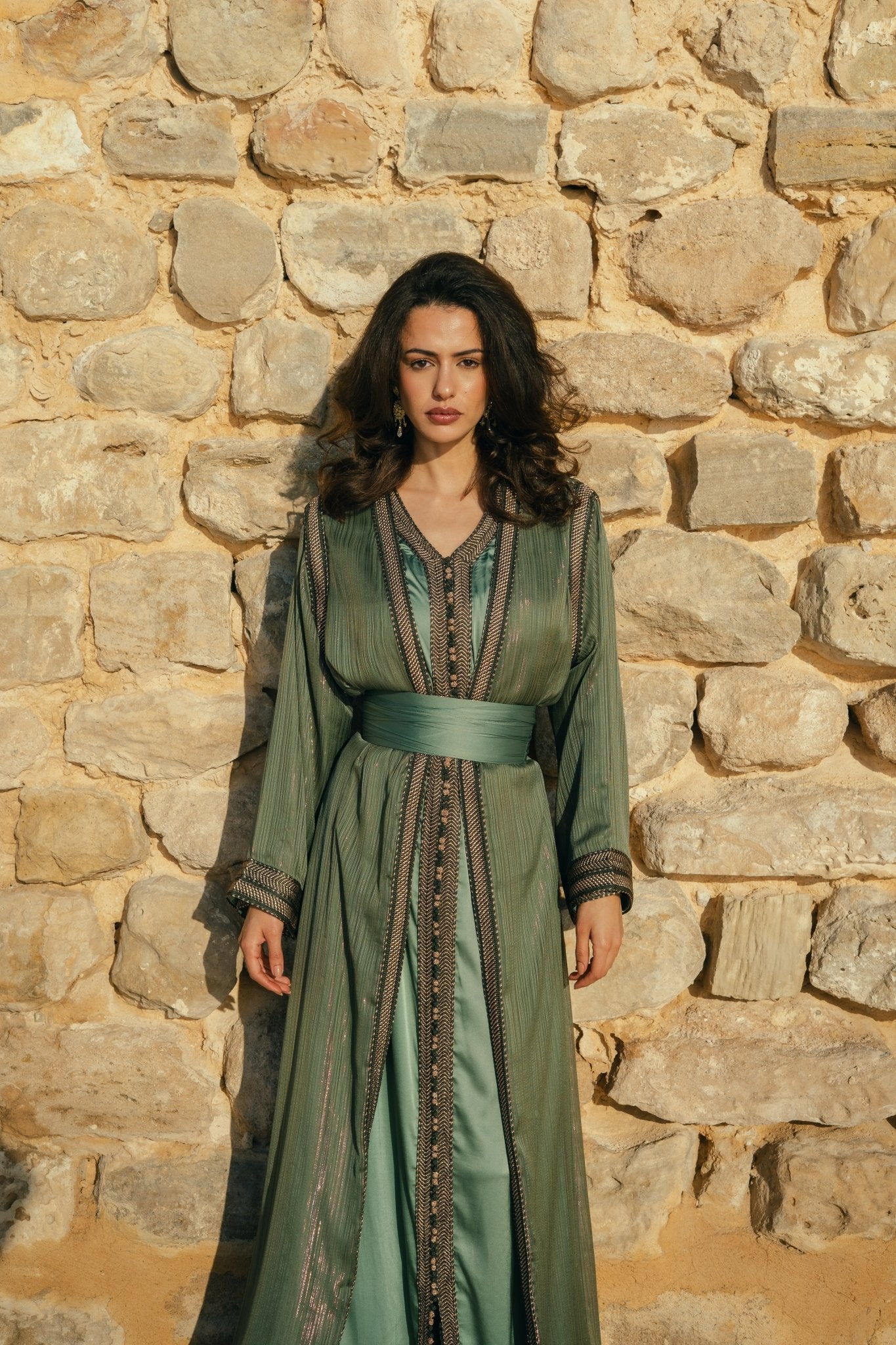 Ahlem | Takchita vert nuit - Caftans modernes - MAYANE COUTURE